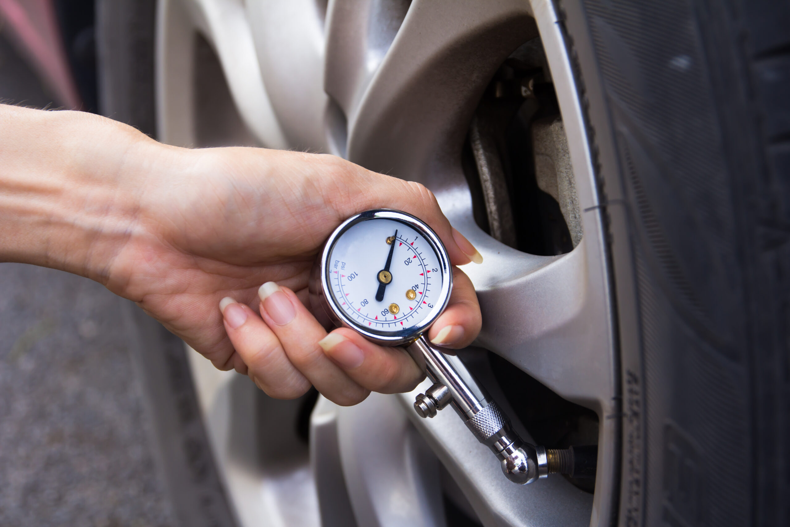 Checking tire pressure